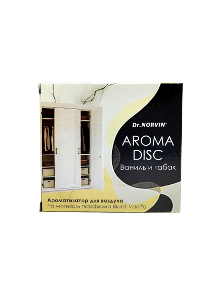 Дисковый освежитель Aroma disk "Dr.Norvin"  Ваниль и табак  1х12 шт ― NORVIN