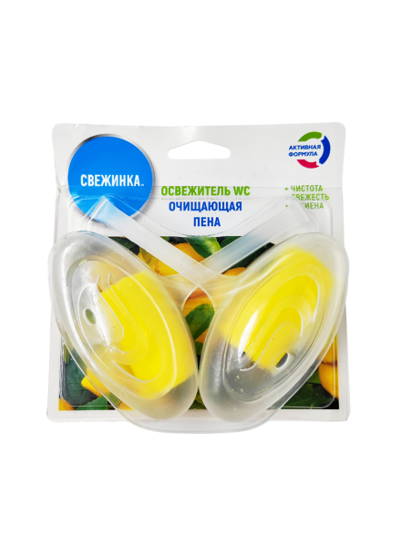Освежитель - Блистер WC 2 шт. "Свежинка" 30 гр. лимон 1х12 шт. ― NORVIN