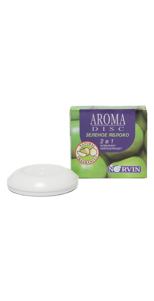 Дисковый освежитель Aroma disk "NORVIN" зеленое яблоко 1х12 шт. ― NORVIN