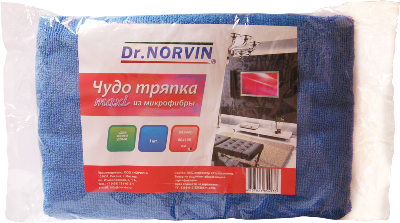 Чудо салфетка из микрофибры "Dr.Norvin" 80х100 см "для всего дома" 1х40 шт. ― NORVIN
