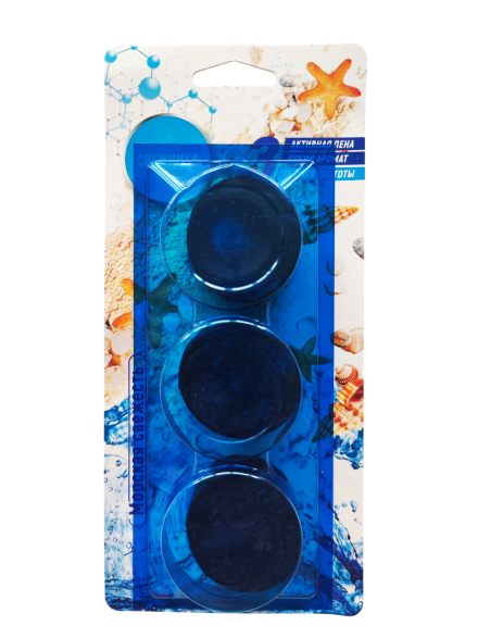 Таблетка 3 шт. для сливного бачка "Свежинка" 3*40 гр. море, 1х12 шт ― NORVIN